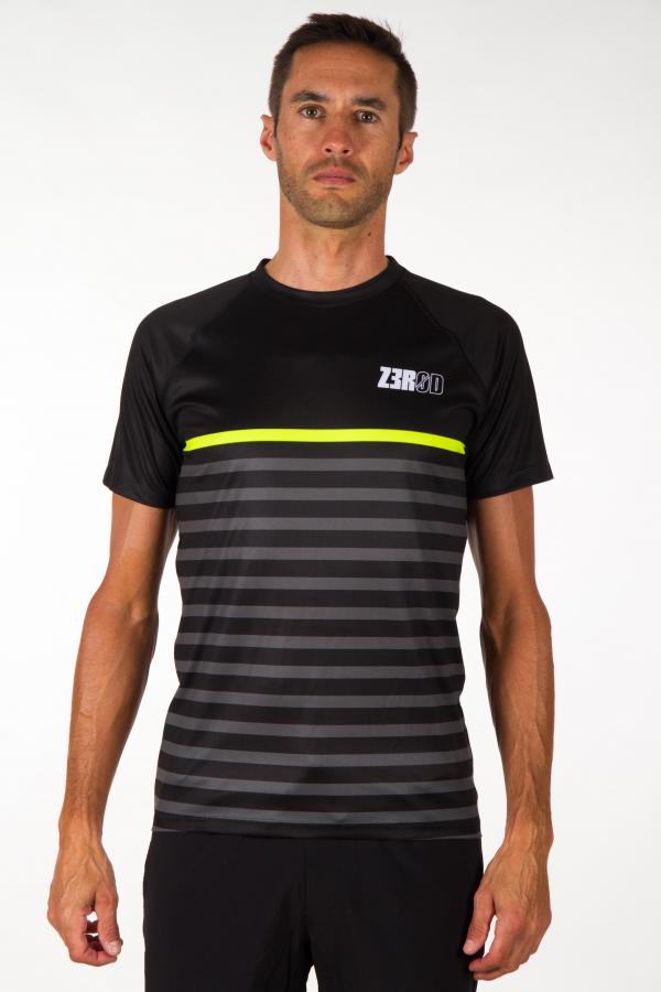 T-SHIRT RUNNING HOMME MARINIERE BLACK